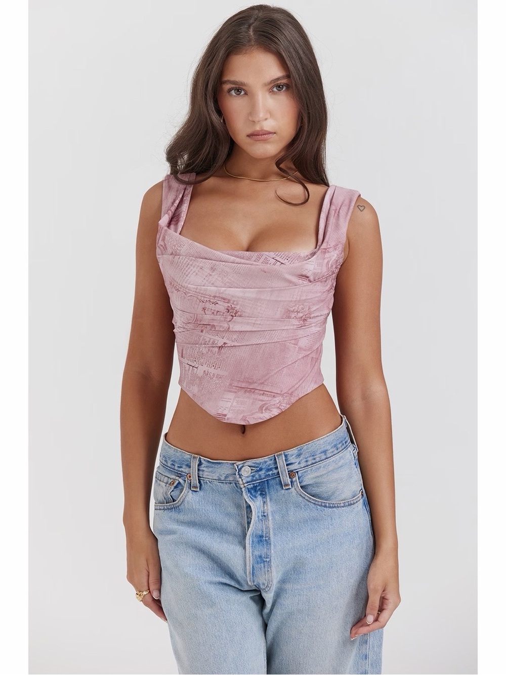 House of CB Una Corset Top in Pink